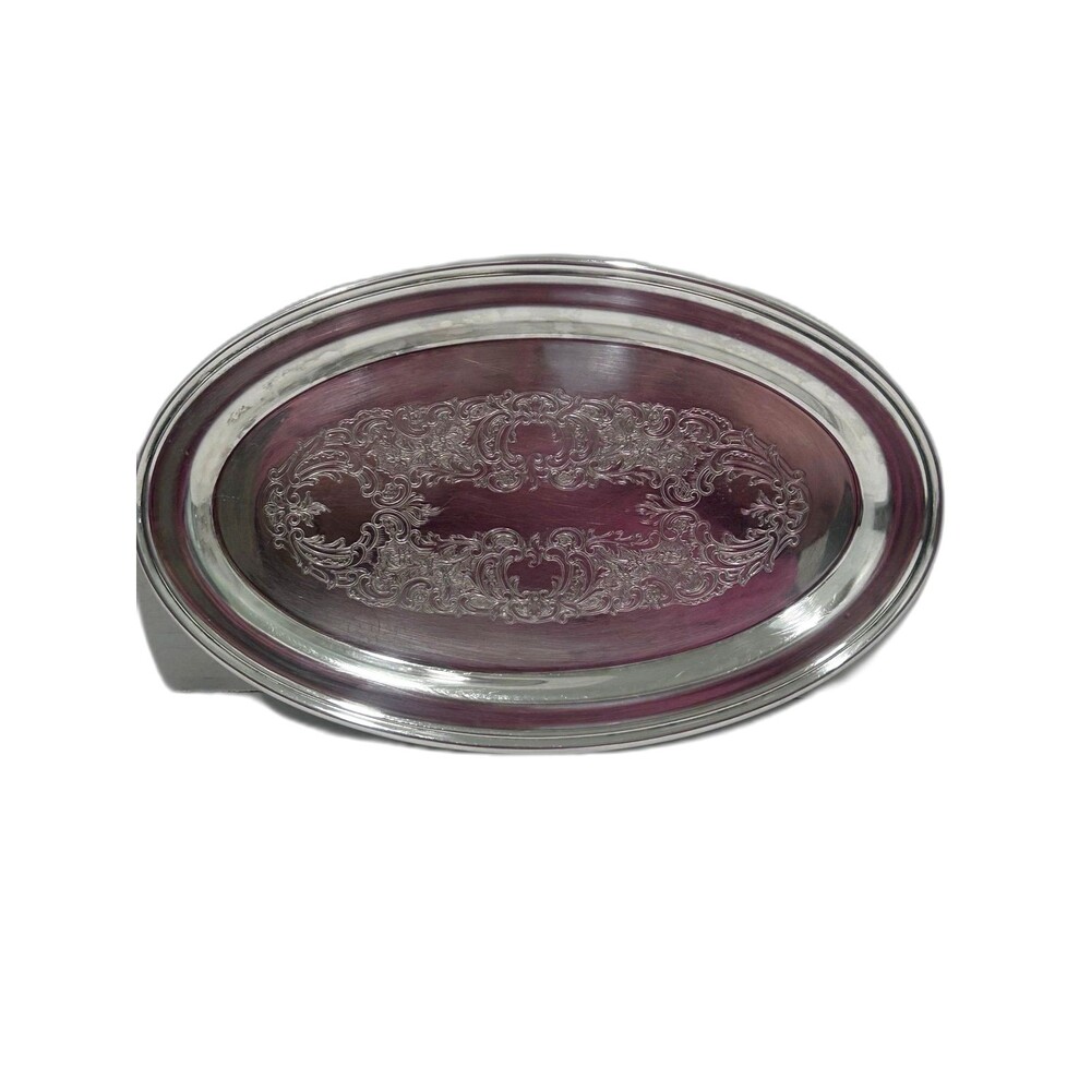 Poole Silver Co. Bristol Silver-plate #110 Oval Serving Tray (11.5x 7) Approx.